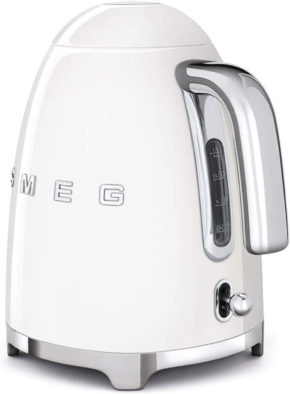 SMEG White Kettle and 4 Slice Toaster Set Stainless Steel Kitchen Silver