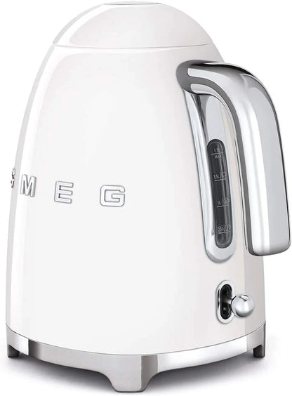 SMEG Retro Kettle & 2 Slice Toaster Matching Kitchen Set (White)