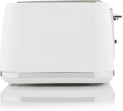 Swan Serenity Kettle, 4 Slice Toaster, Bread Bin & Canisters Matte Kitchen Set (white)