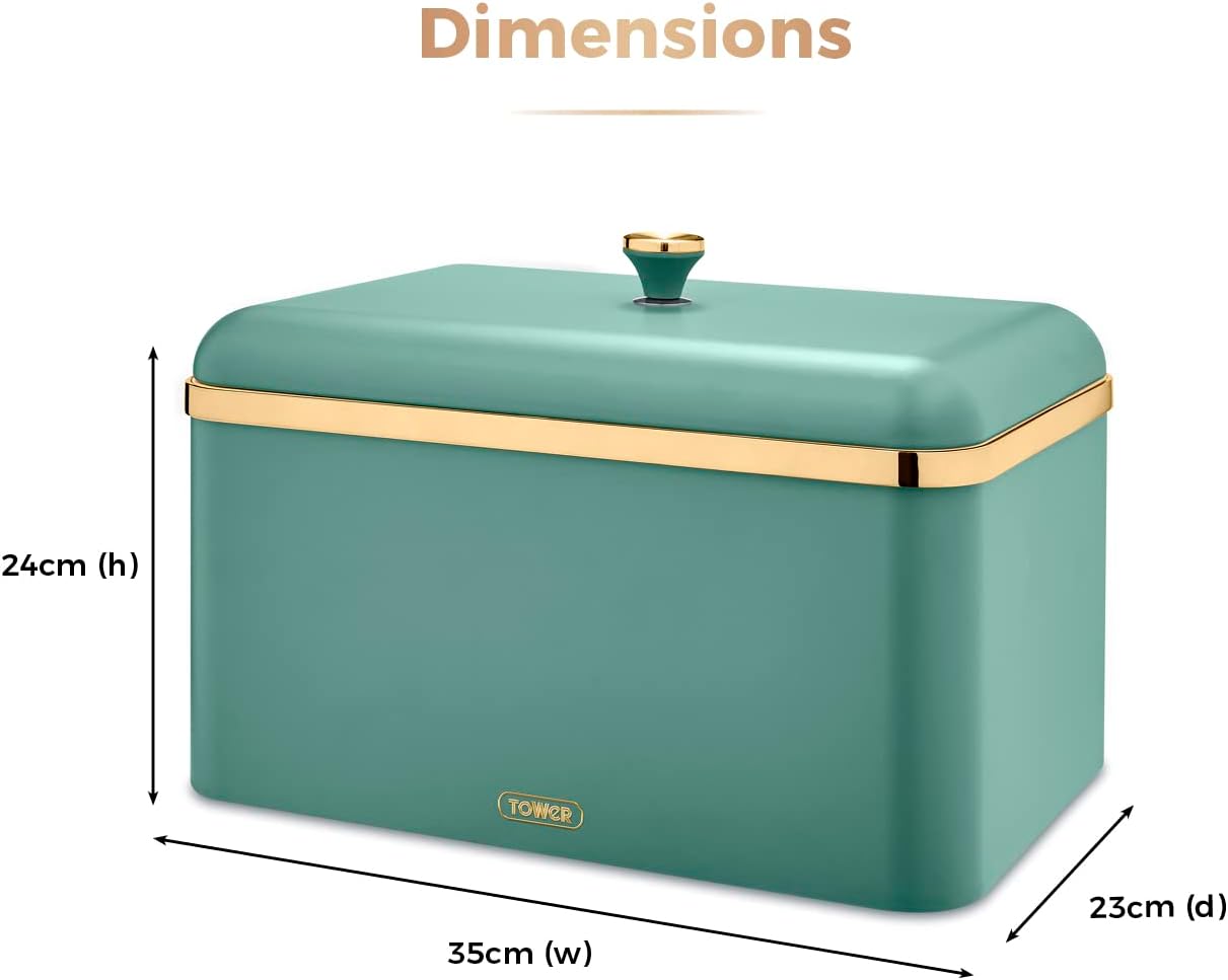 Tower Cavaletto Large Bread Bin Metal T826130JDE (Jade Green)