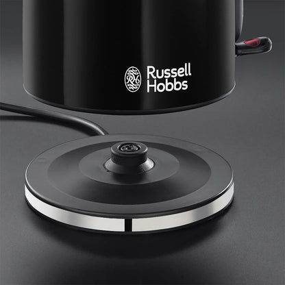 Russell Hobbs Colours Cordless Kettle with Black Handle Fast Boil 20413 (Black)