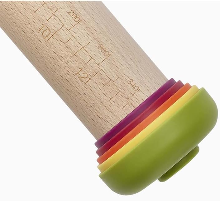 Joseph Joseph PrecisionPin Rolling Pin with Adjustable Pastry Thickness (Multicolour)