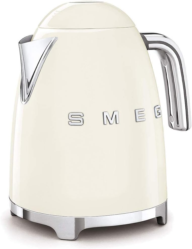 SMEG Cream Kettle Cordless Stainless Steel Retro 50's Style KLF03CRUK