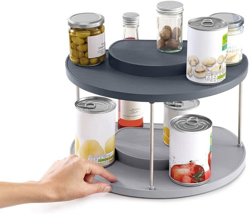 Joseph Joseph Grey CupboardStore 2-Tier Rotating Cupboard Food Organiser 85196 - Vibe Home