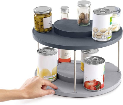 Joseph Joseph CupboardStore 2-tier Rotating Organiser for Kitchen (Grey)