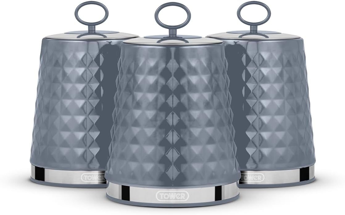 Tower Solitaire Set Canisters Stainless Steel T826207GRY Grey