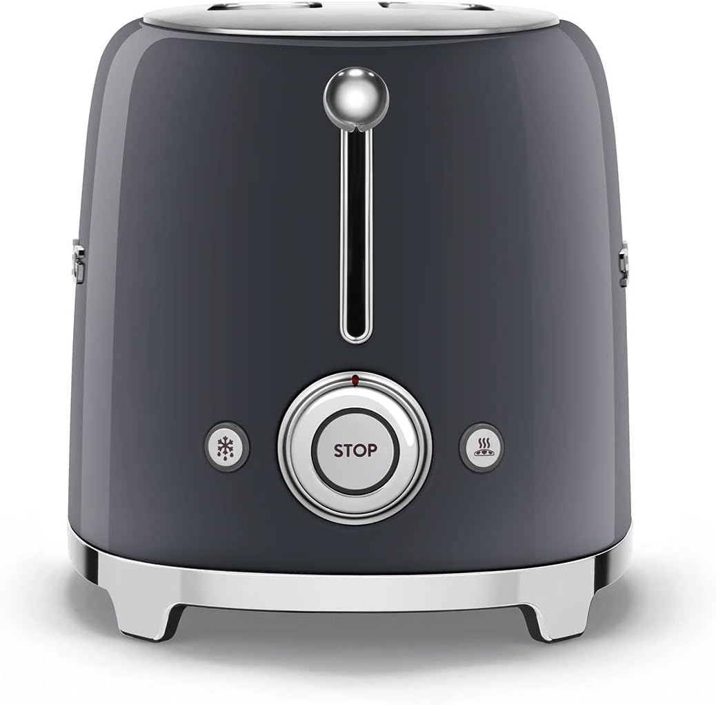 SMEG Retro 2 Slice Toaster Wide Slots TSF01GRUK (Slate Grey)