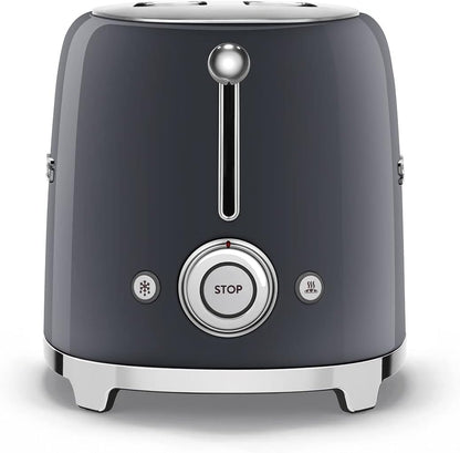 Smeg Retro Kettle & 2 Slice Toaster Kitchen Set (Slate Grey)