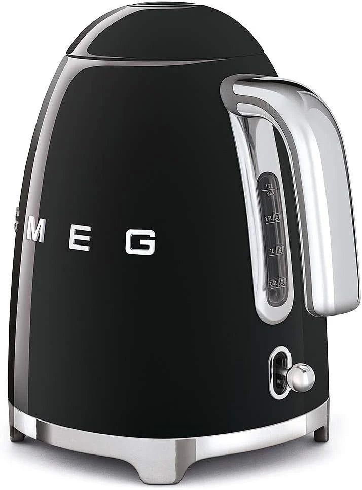 SMEG Retro Kettle & 4 Slice Toaster Matching Kitchen Set (Gloss Black)