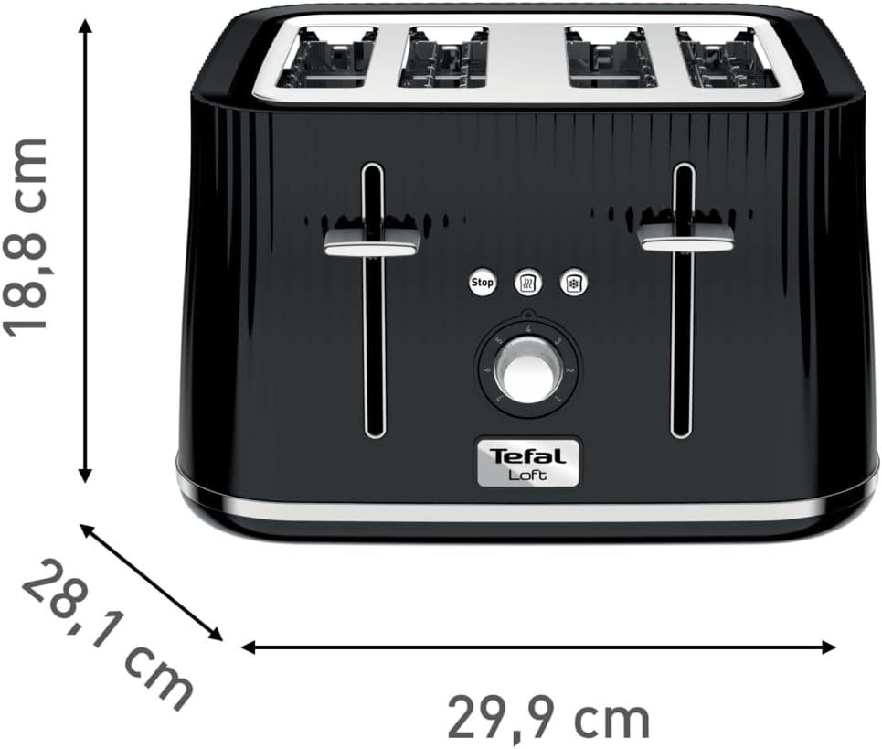 Tefal Loft 4 Slice Toaster TT760840 (Black).