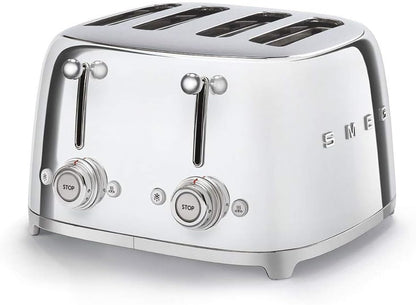 SMEG Stainless Steel Kitchen Set Silver Kettle and Toaster Bundle