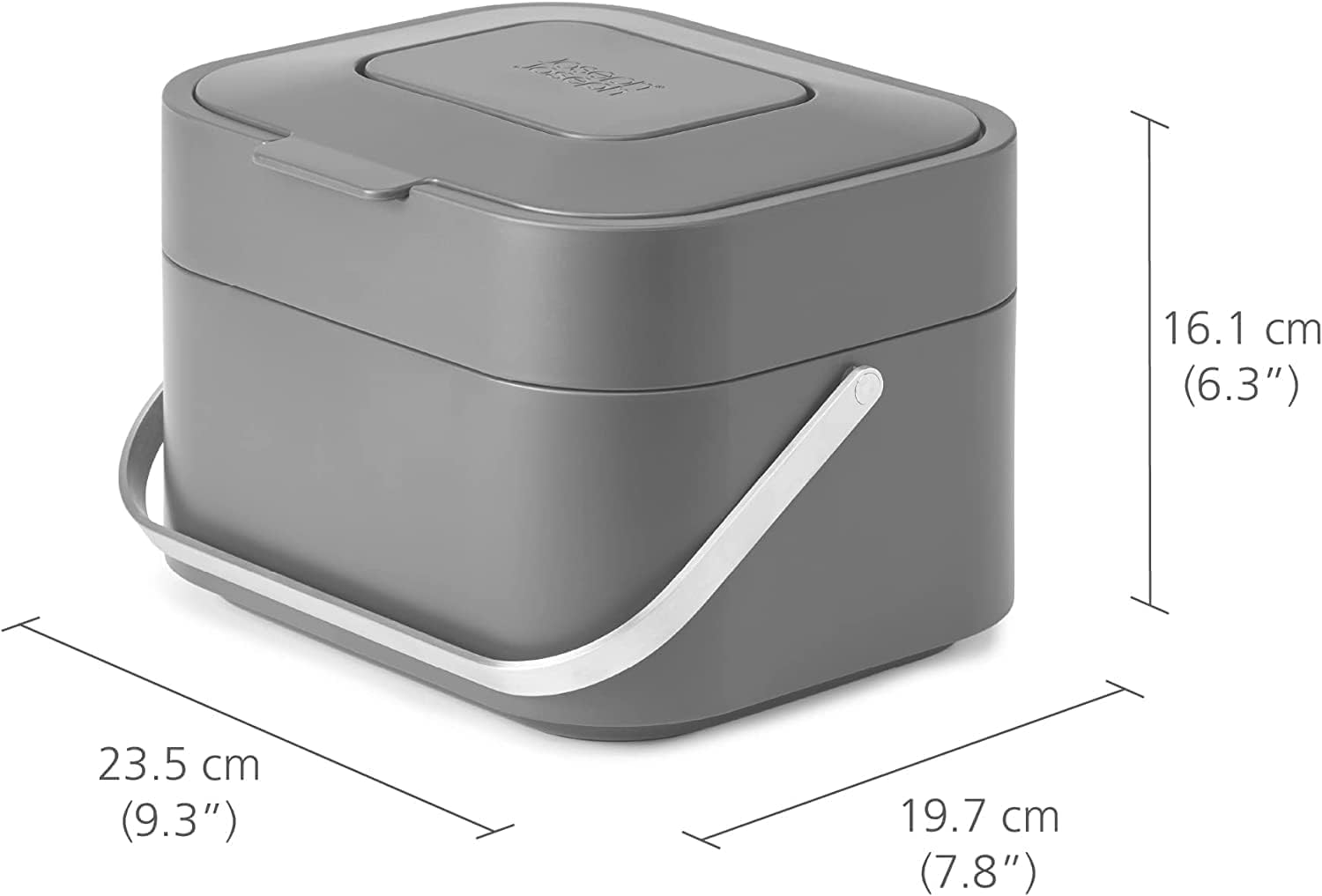 Joseph Joseph Stack 4 Food Waste Caddy with Odour Filter, 4 Litre / 1 Gallon - Stone