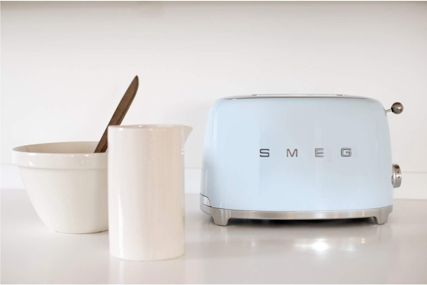 SMEG Retro 2 Slice Toaster Wide Slots TSF01PBUK (Pastel Blue)