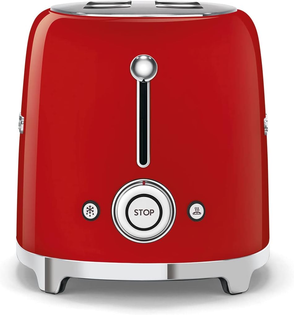 SMEG Retro 2 Slice Toaster Wide Slots TSF01RDUK (Red)