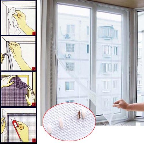 Keep Flys, Bugs Insects Out With Window Bug Net Fly Mesh Screen (White)