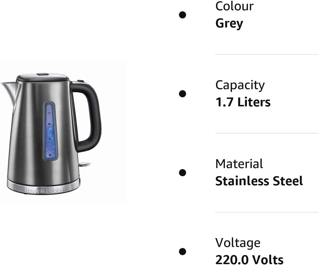 Russell Hobbs Luna Grey Kettle Stainless Steel 23211