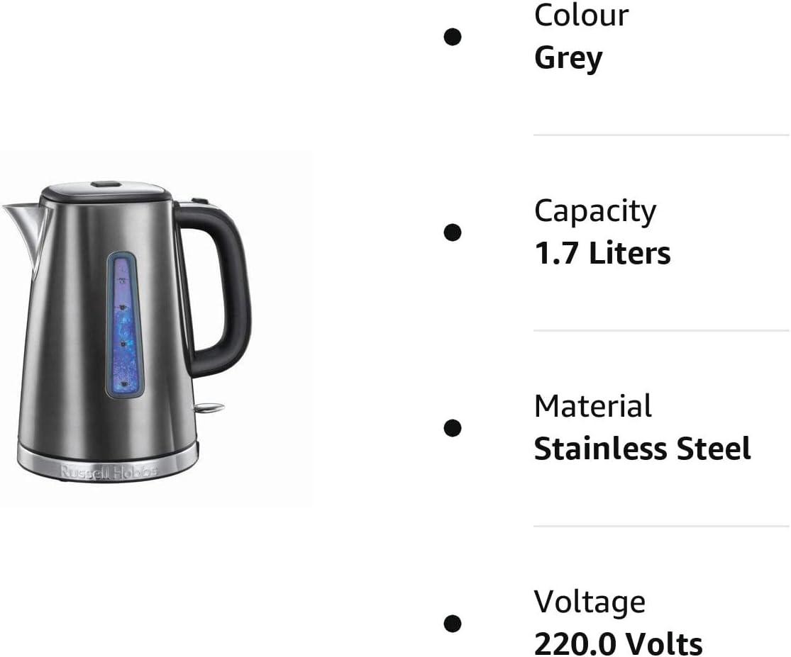 Russell Hobbs Luna Jug Kettle 23211 (Grey) - Vibe Home