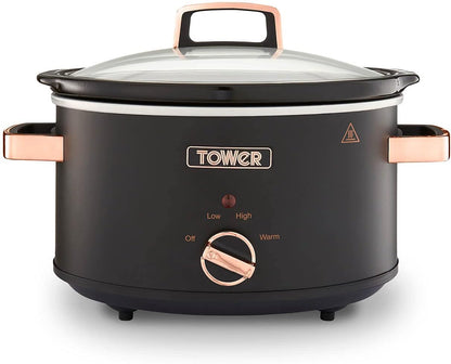 Tower Cavaletto 3.5 Litre Slow Cooker T16042BLK (Black/Rose Gold)