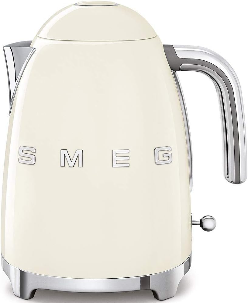 SMEG Cream Kettle Cordless Stainless Steel Retro 50's Style KLF03CRUK