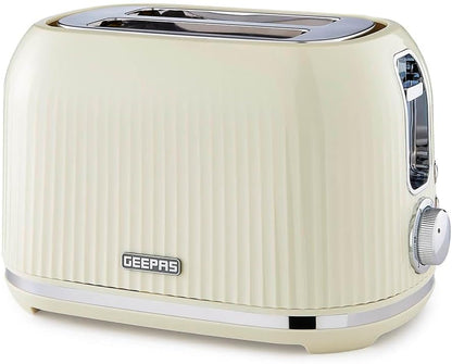 GEEPAS Fluted 2 Slice Toaster GBT36558UK-CR (Cream)