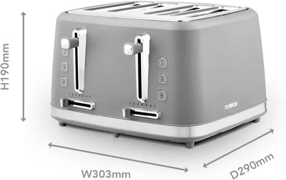 Tower Odyssey Kettle & 4 Slice Toaster Kitchen Set (Grey)