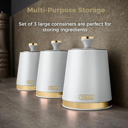 Tower Cavaletto Optic White 5pc Kitchen Set Canisters Towel Pole Mug Tree