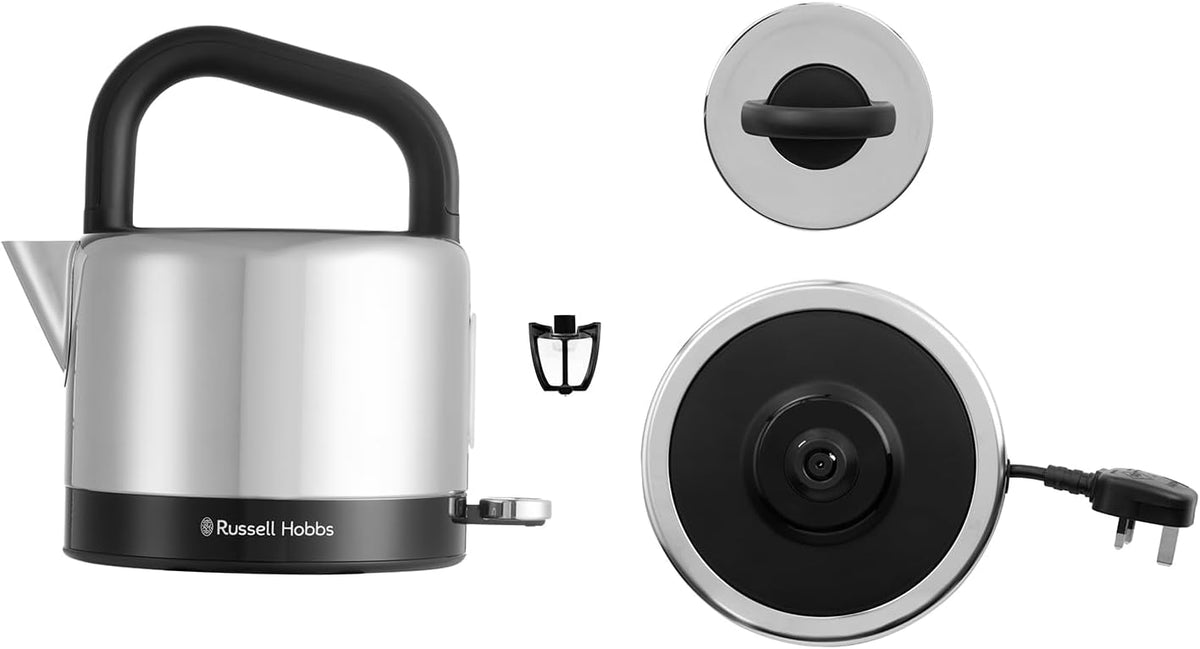 Russell Hobbs Distinctions Pyramid Kettle, 2 Slice Toaster & Microwave Kitchen Set (Black)