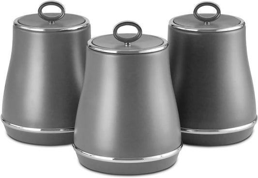 TOWER Renaissance Grey Tea, Coffee & Sugar Storage Canisters T826176GRY