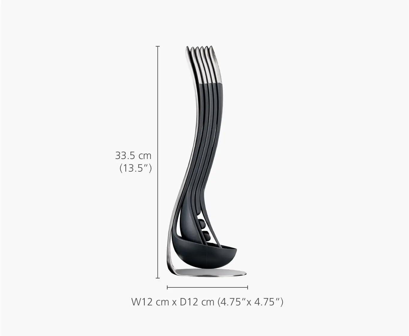 Joseph Joseph Nest 5-piece Black Utensils Set with Magnetic Stand 95031 - Vibe Home
