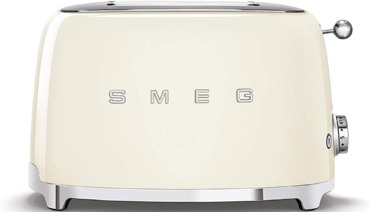 Smeg Beige Cream Toaster Retro Style 2 Slice Wide Slots TSF01CRUK