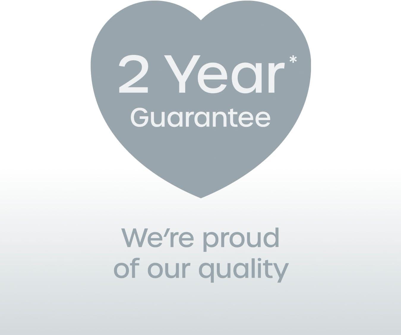 2 year guarantee badge with heart icon