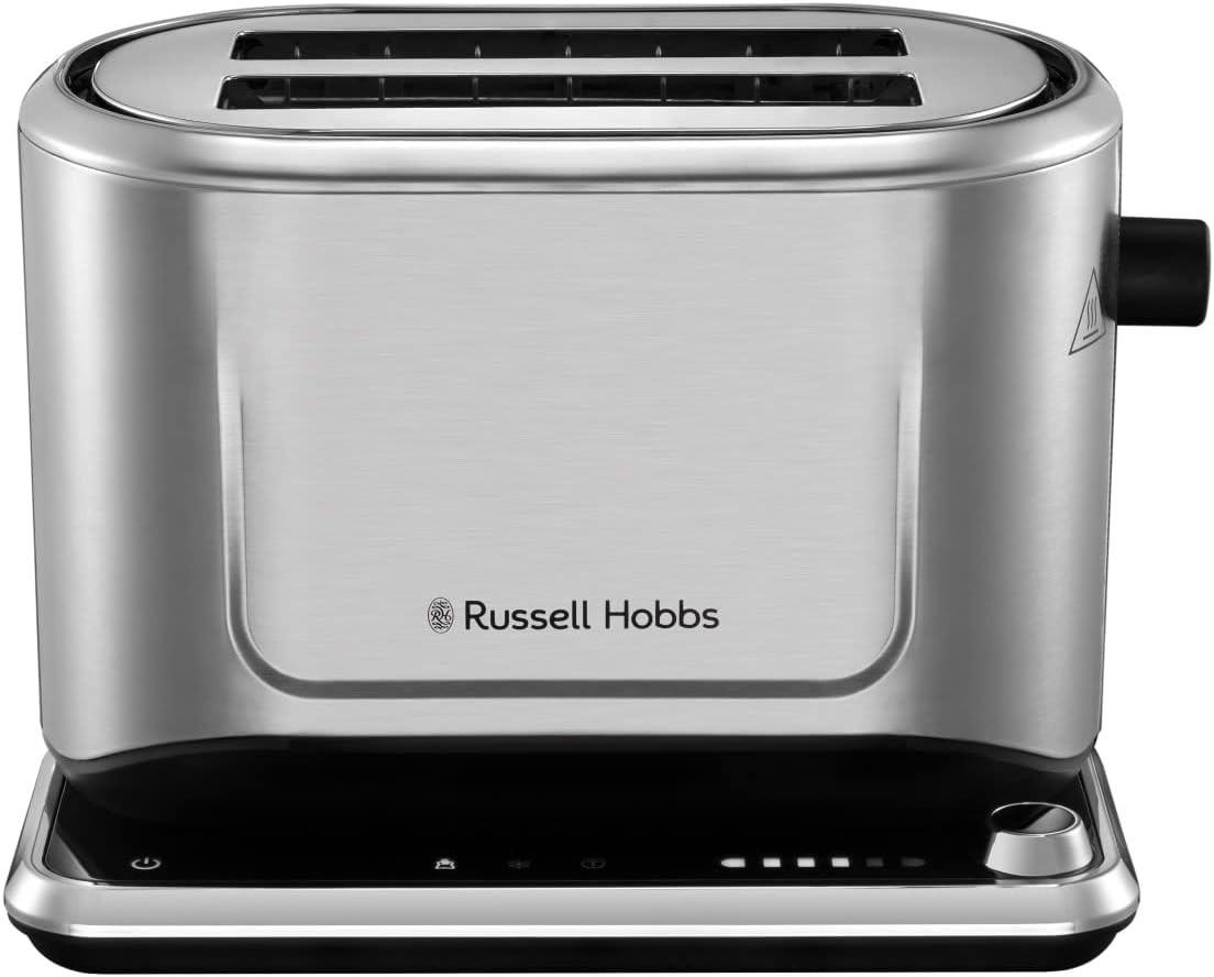 Russell Hobbs stainless steel 2-slice toaster with front control panel and lever