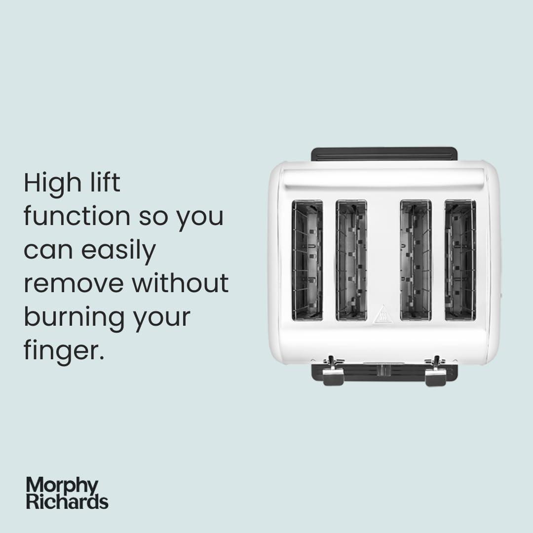Morphy Richards Venture White 4 Slice Toaster 240134 - Vibe Home
