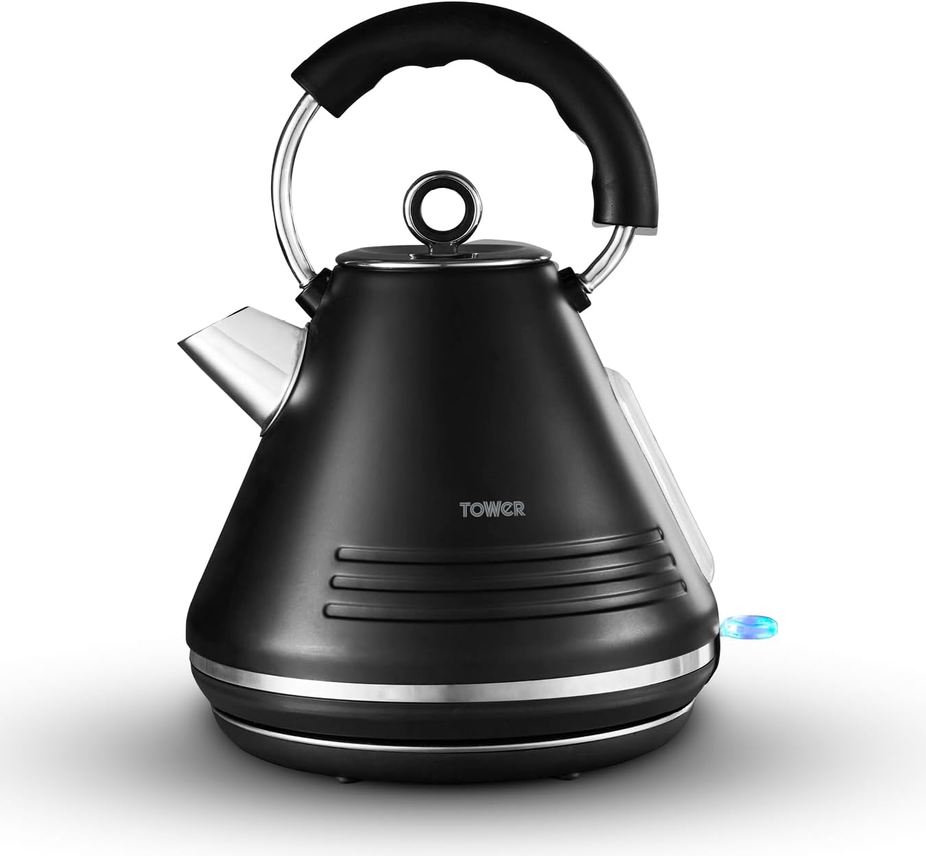 Tower Ash Pyramid Kettles Black & Chrome Kettle