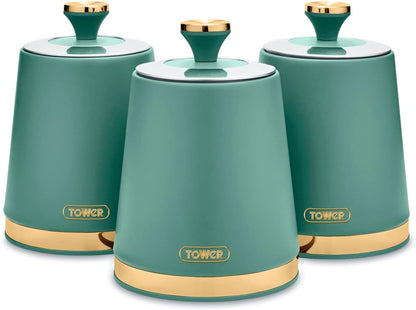 Tower Cavaletto Canister Set Kitchen Canisters Jade Green