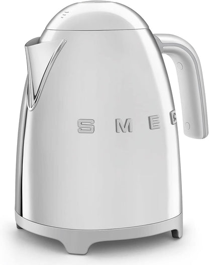 SMEG Stainless Steel Kettle & 4 Slice Toaster Kitchen Set (Silver)