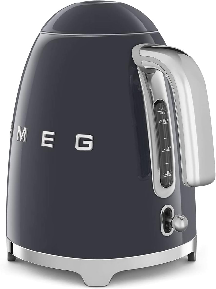 SMEG Slate Grey Kettle 50’s Jug Soft Opening 360 Base 1.7L KLF03GRUK