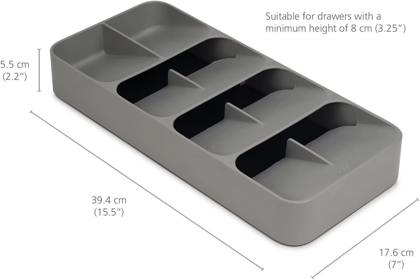 Joseph Joseph Drawer Store Large Compact Cutlery Organiser (Grey)