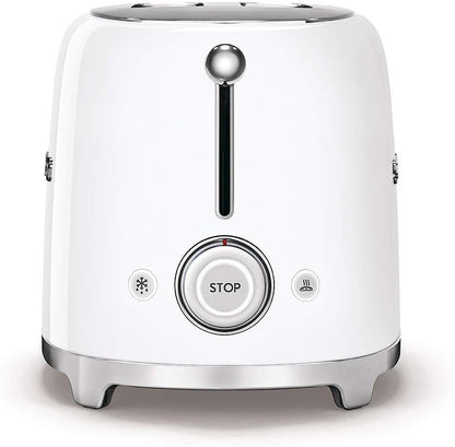 SMEG Retro 2 Slice Toaster Wide Slots TSF01WHUK (White)