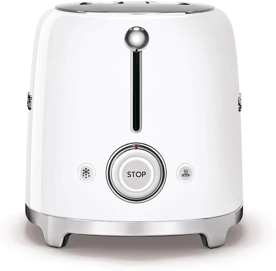 SMEG Retro Kettle & 2 Slice Toaster Matching Kitchen Set (White)