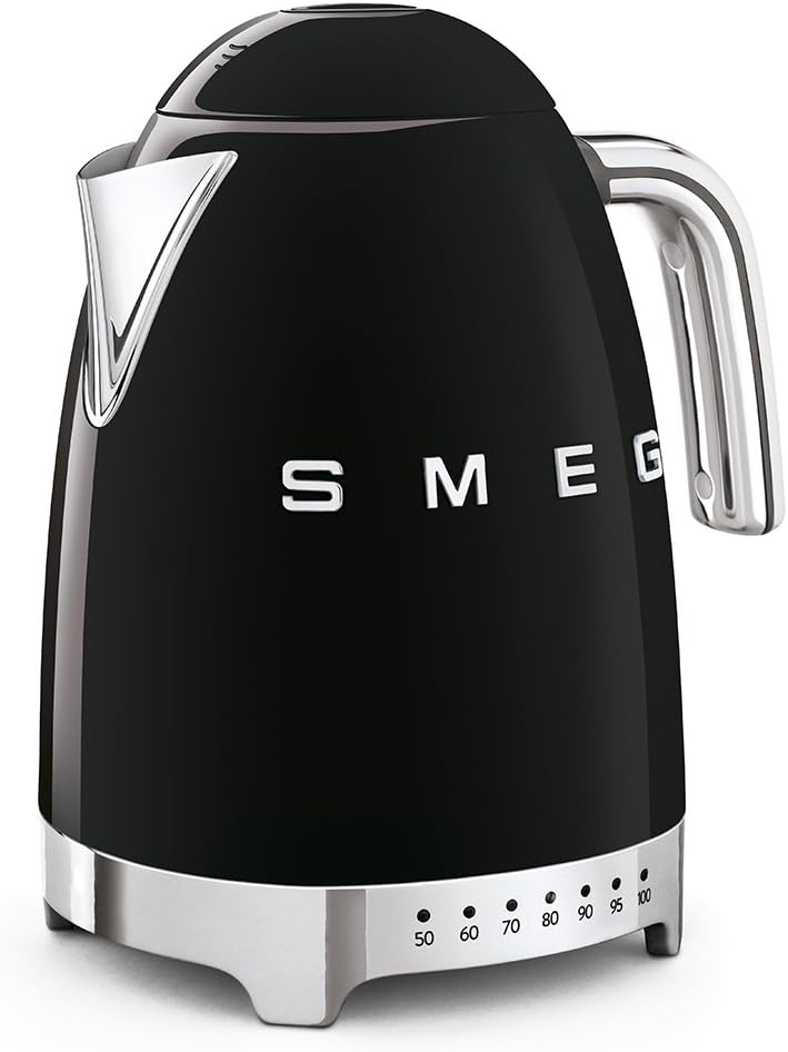 Smeg KLF04BLUK Variable Temperature Kettle 3D Logo Black