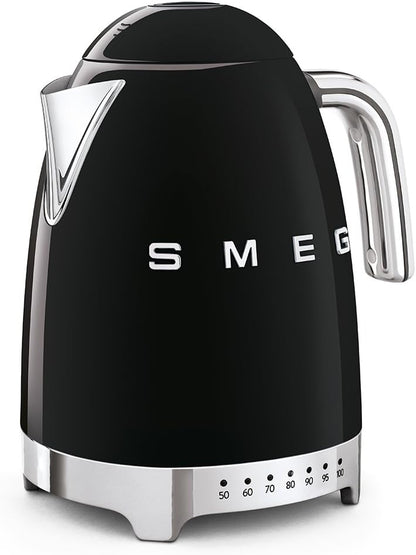 Smeg KLF04BLUK Variable Temperature Kettle 3D Logo Black