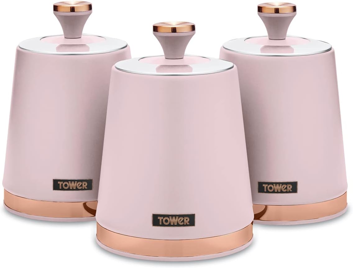 Tower Cavaletto Pink Canister Set Canisters Rose Gold T826131PNK