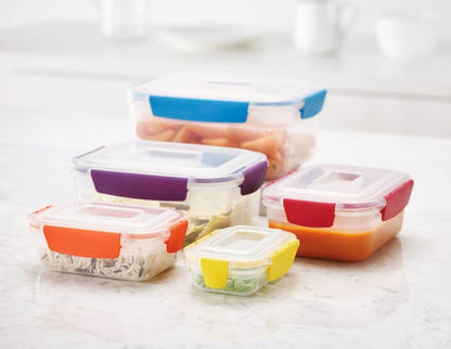 Joseph Joseph Nest Lock 5-Piece Plastic Food Kitchen Storage Container Set (Multicolour)