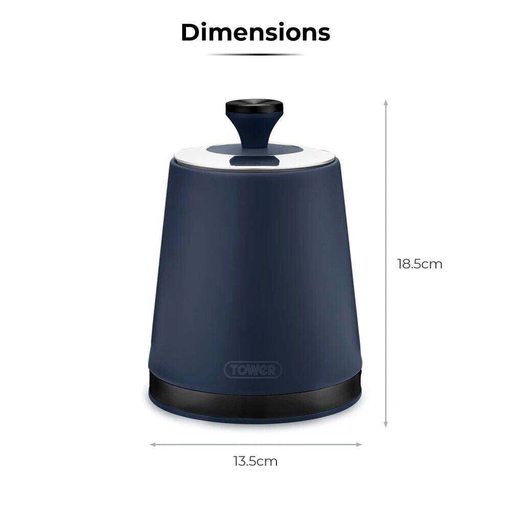Tower Sera Bread Bin & Canisters Kitchen Storage Set (Midnight Blue) - Vibe Home