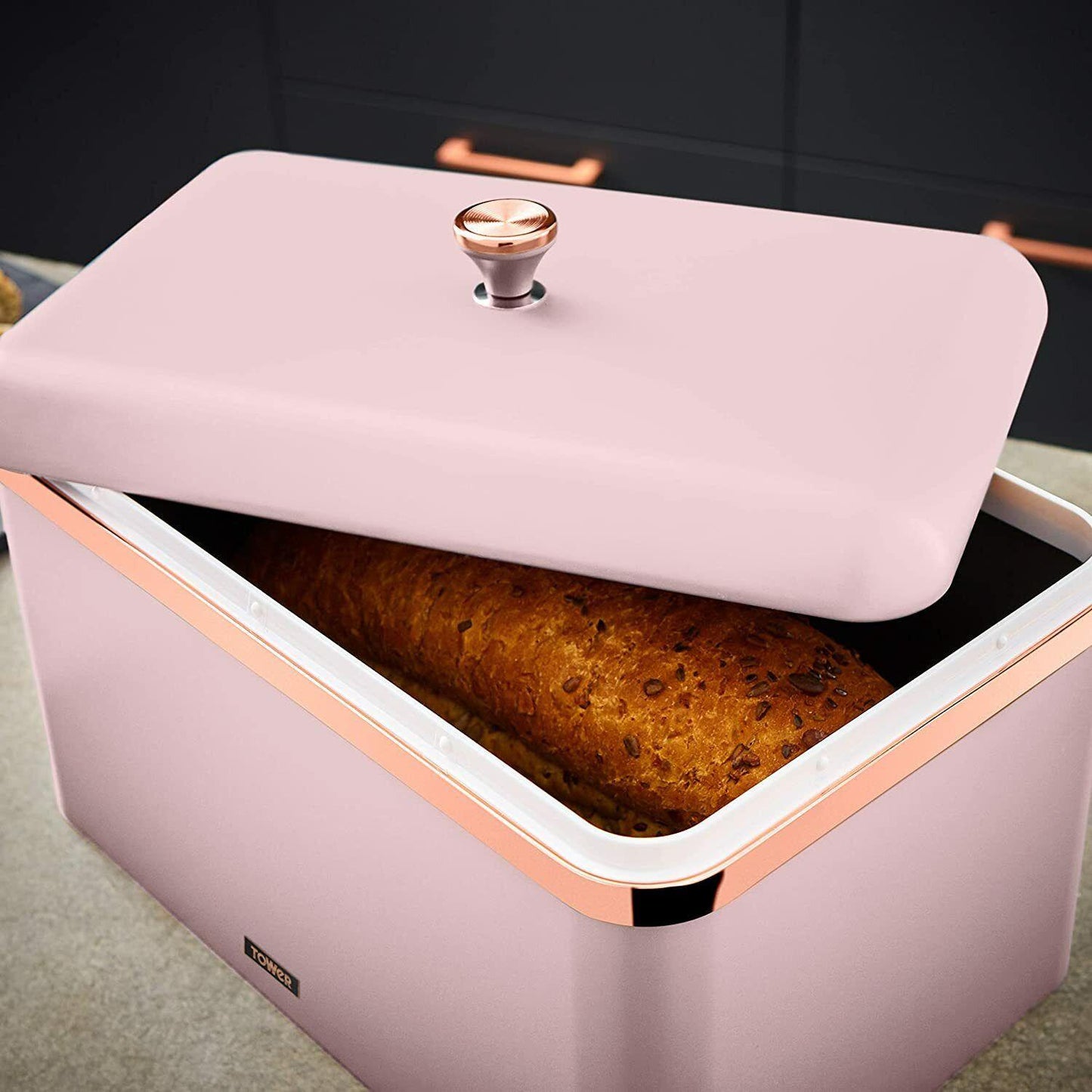 Tower Cavaletto Bread Bin & Canisters Kitchen Storage Set (Pink) - Vibe Home