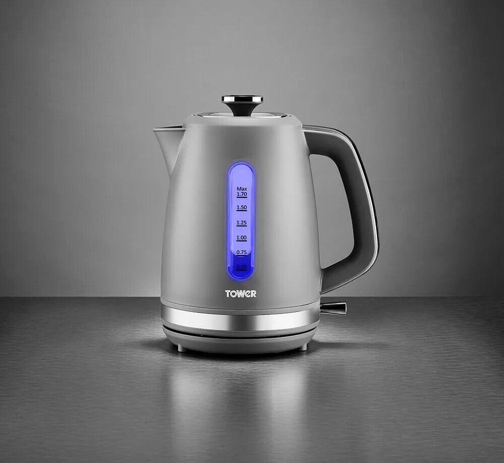 Tower Odyssey Kettle & 2 Slice Toaster Kitchen Set (Grey) - Vibe Home