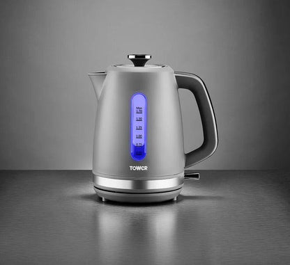 Tower Odyssey Kettle & 2 Slice Toaster Kitchen Set (Grey) - Vibe Home