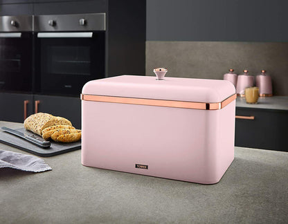 Tower Cavaletto Bread Bin & Canisters Kitchen Storage Set (Pink) - Vibe Home