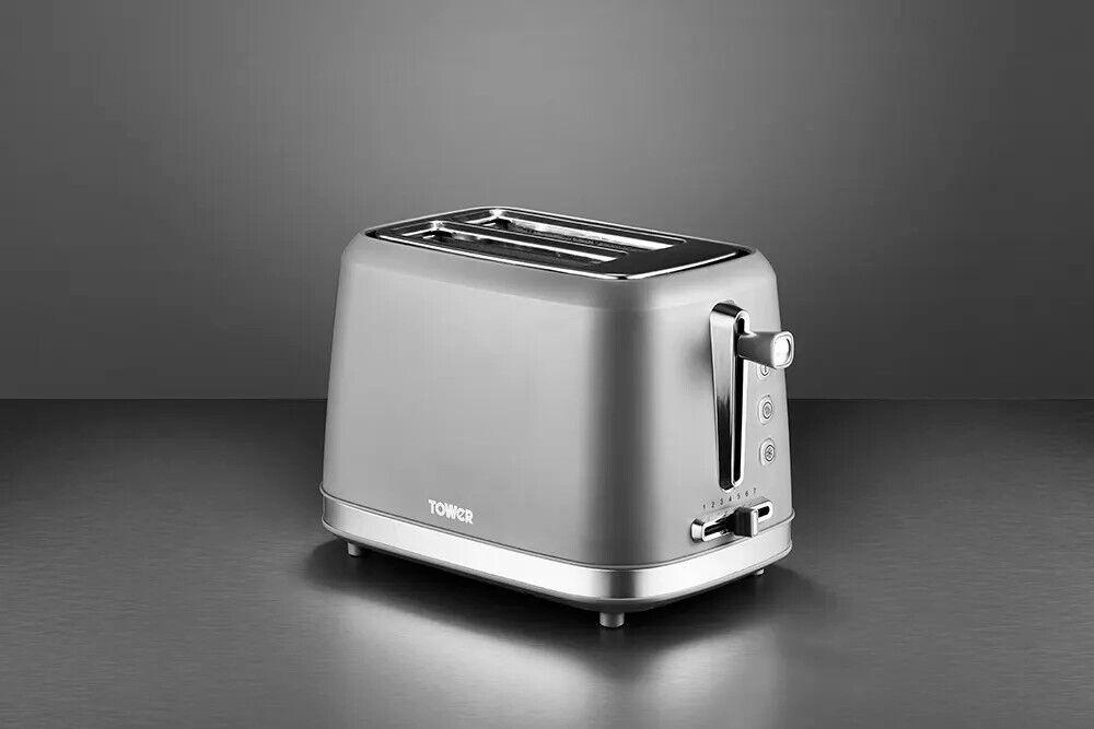Tower Odyssey Kettle & 2 Slice Toaster Kitchen Set (Grey) - Vibe Home